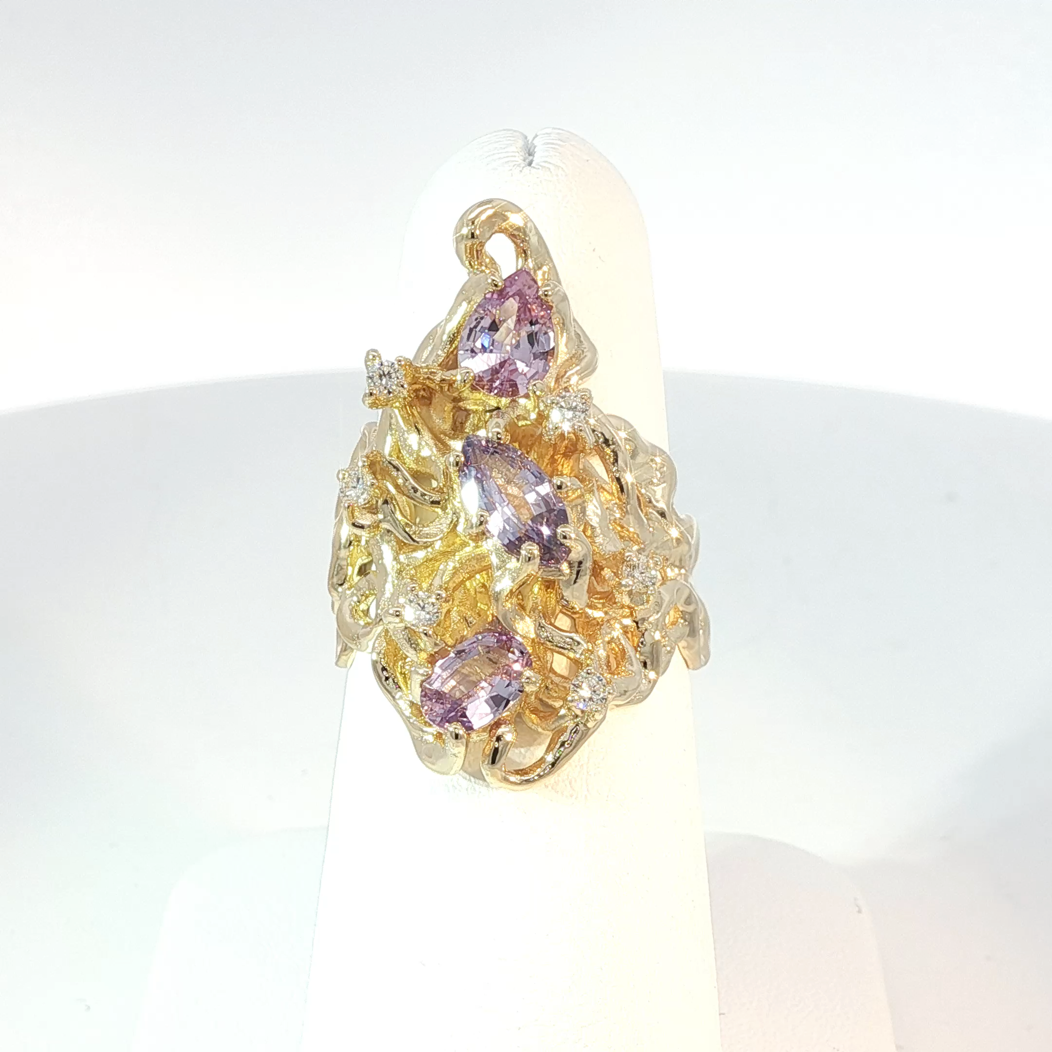 Cocktail Ring with Purple Sapphires