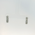 Load image into Gallery viewer, Princess-Cut CZ White Gold Hoop Earrings
