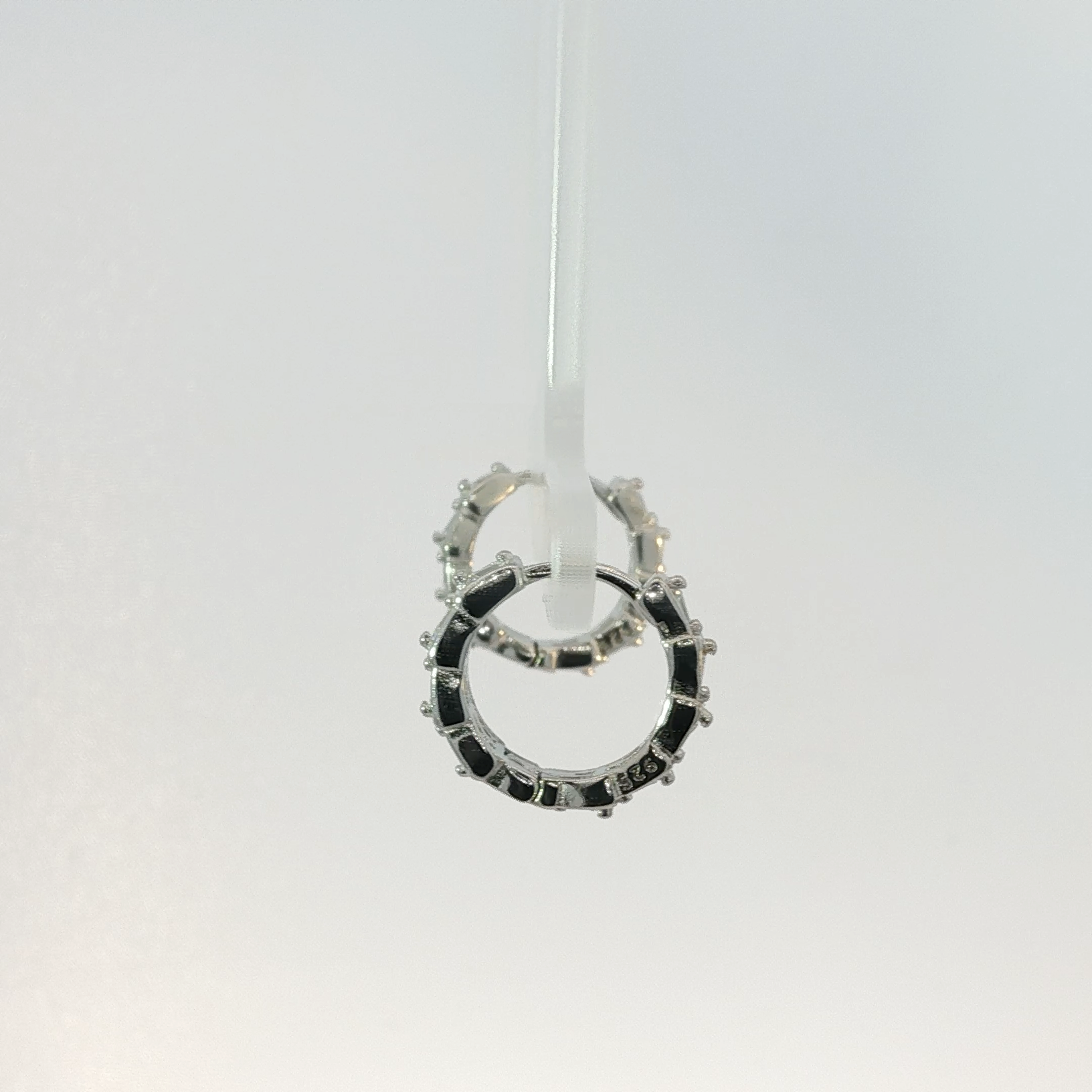 Princess-Cut CZ White Gold Hoop Earrings