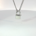 Load image into Gallery viewer, Silver Chain Necklace with Padlock Pendant
