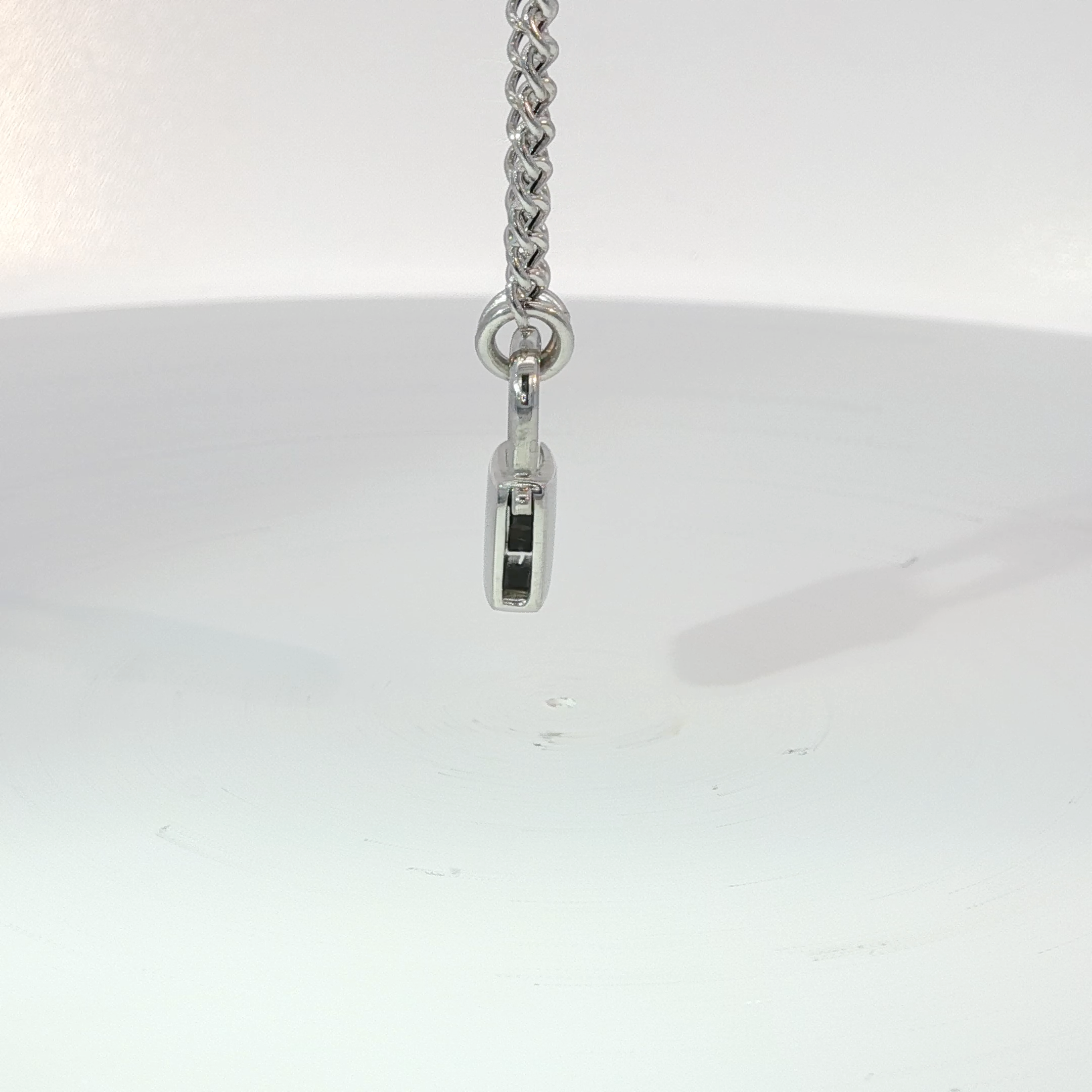 Silver Chain Necklace with Padlock Pendant
