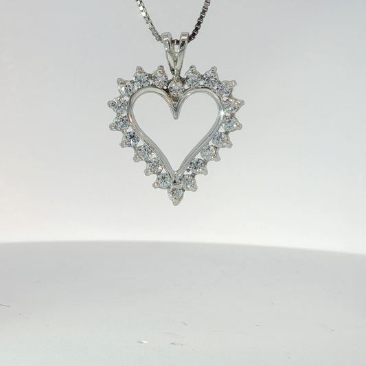 Silver & CZ Heart Pendant