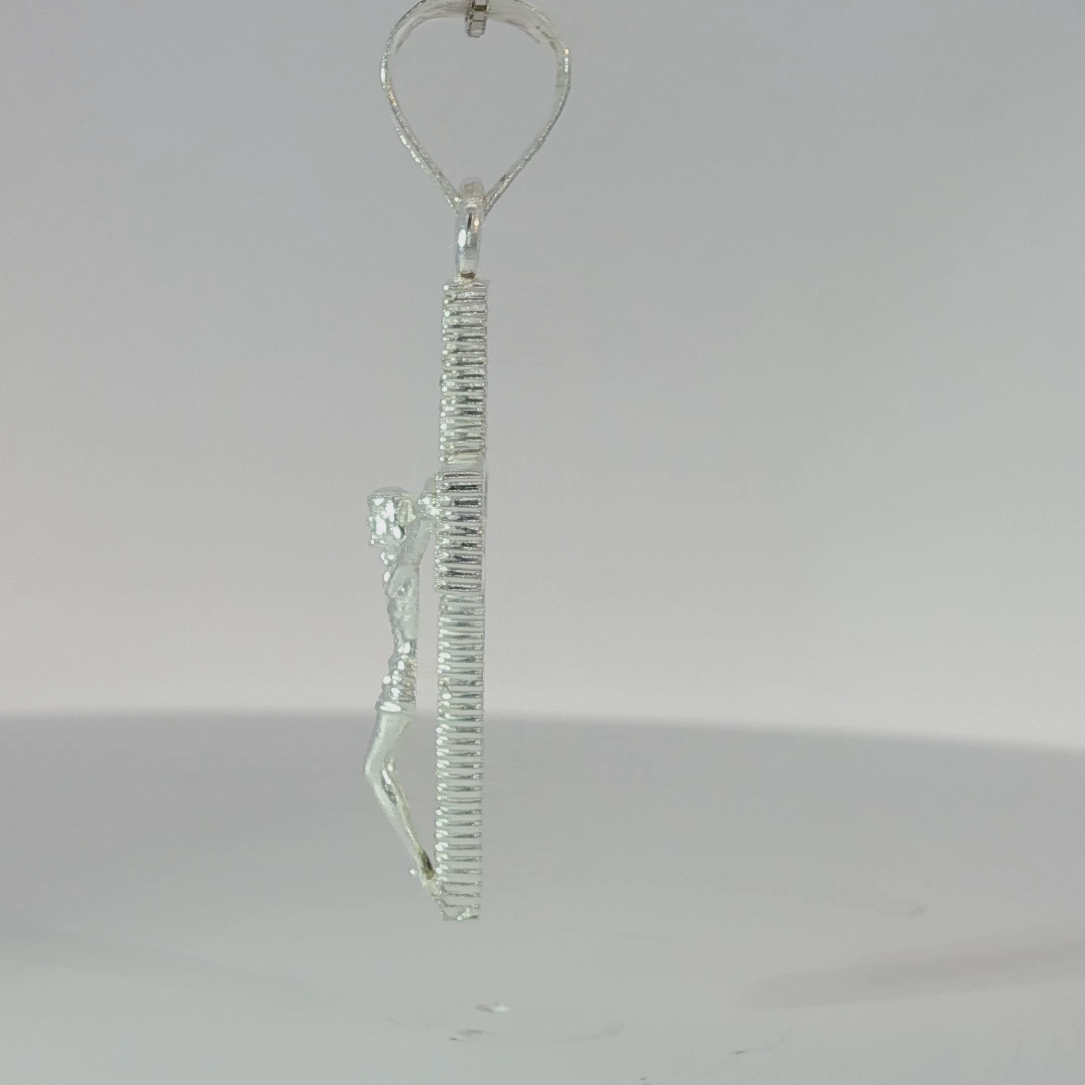 Sterling Silver Crucifix Pendant with White Gold Finish