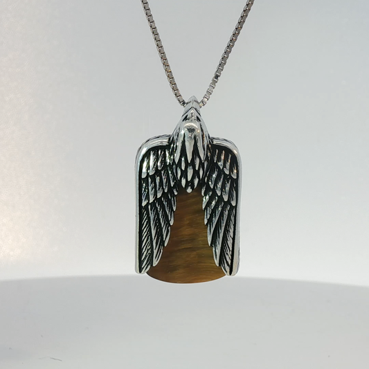 Yellowish Orange Agate Silver Pendant