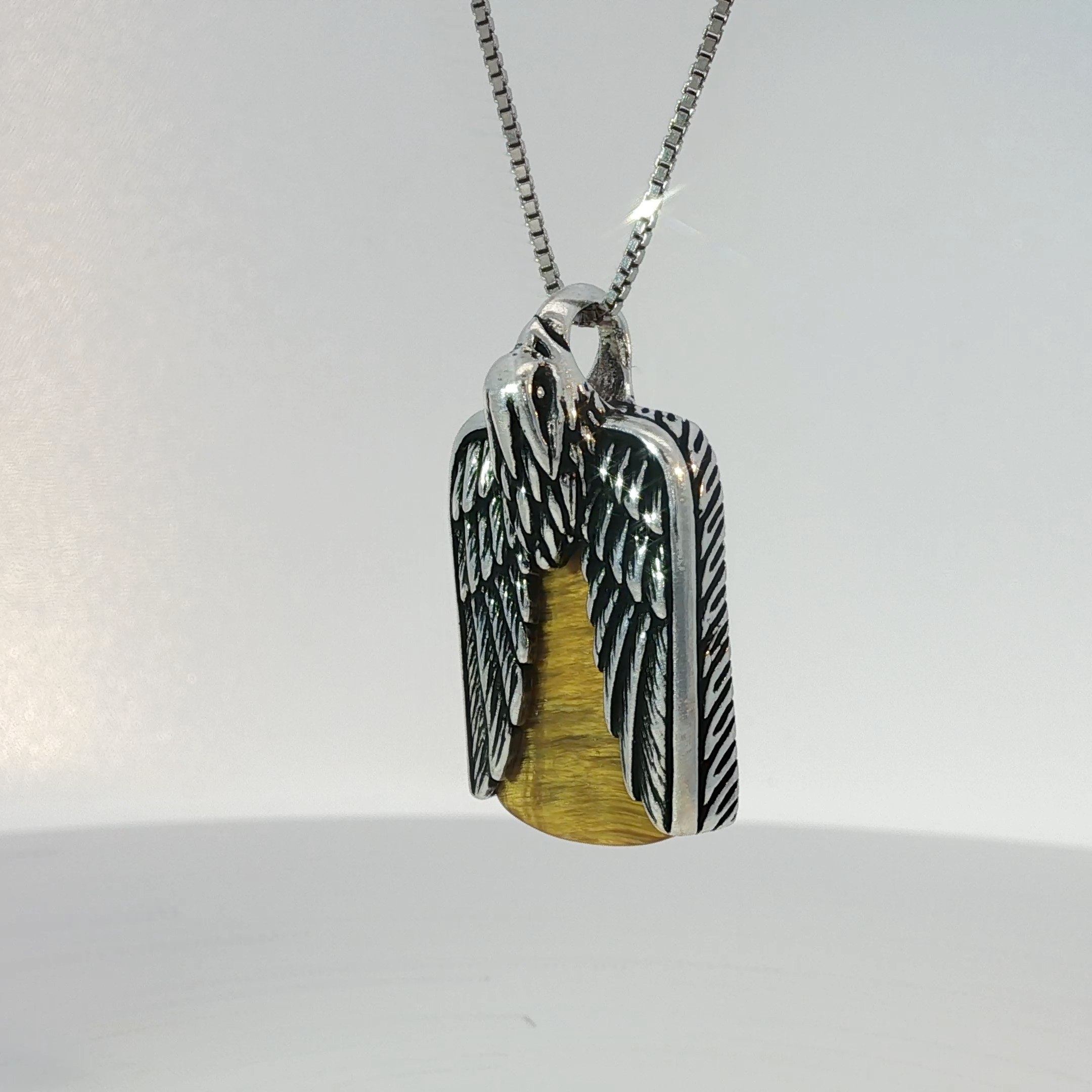Yellowish Orange Agate Silver Pendant