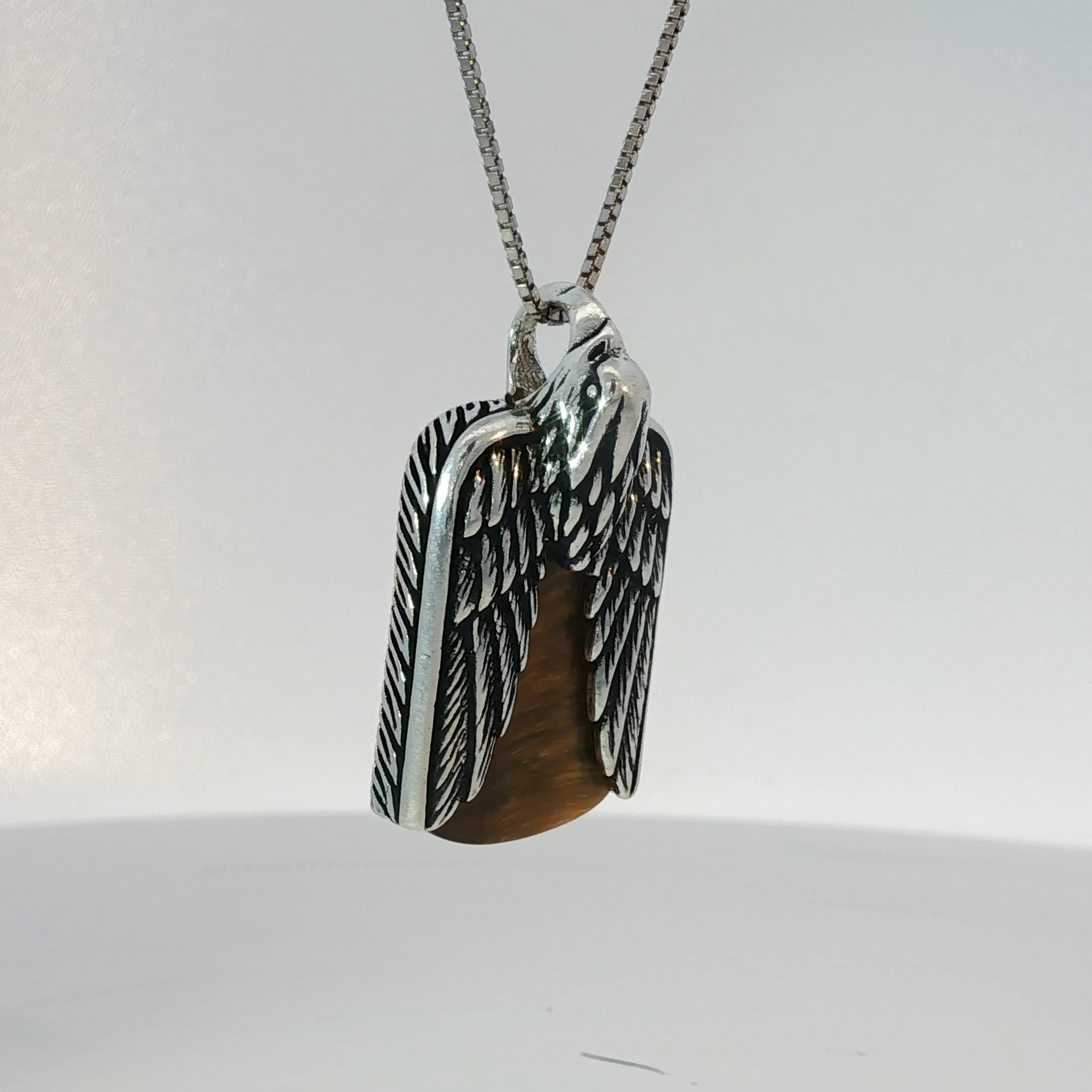 Yellowish Orange Agate Silver Pendant