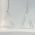 Load image into Gallery viewer, Modern Silver Double Triangle Dangle Earrings
