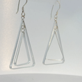 Load image into Gallery viewer, Modern Silver Double Triangle Dangle Earrings
