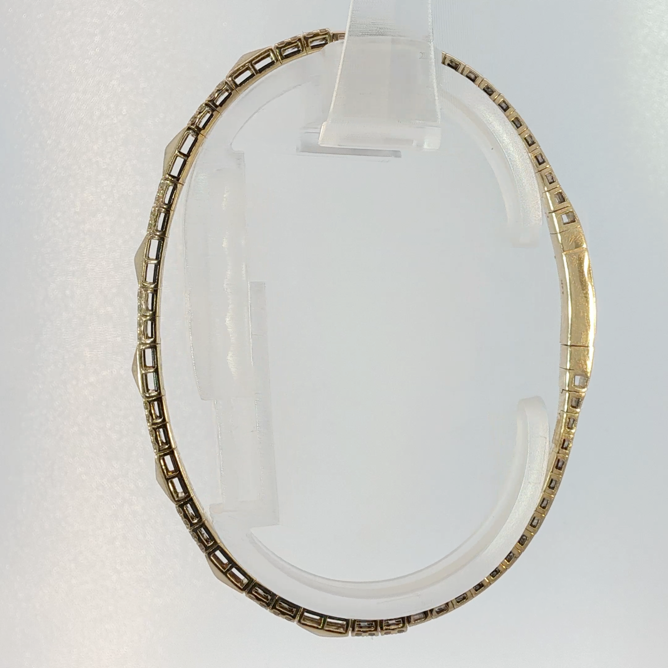 Diamond Accent Yellow Gold Bangle Bracelet