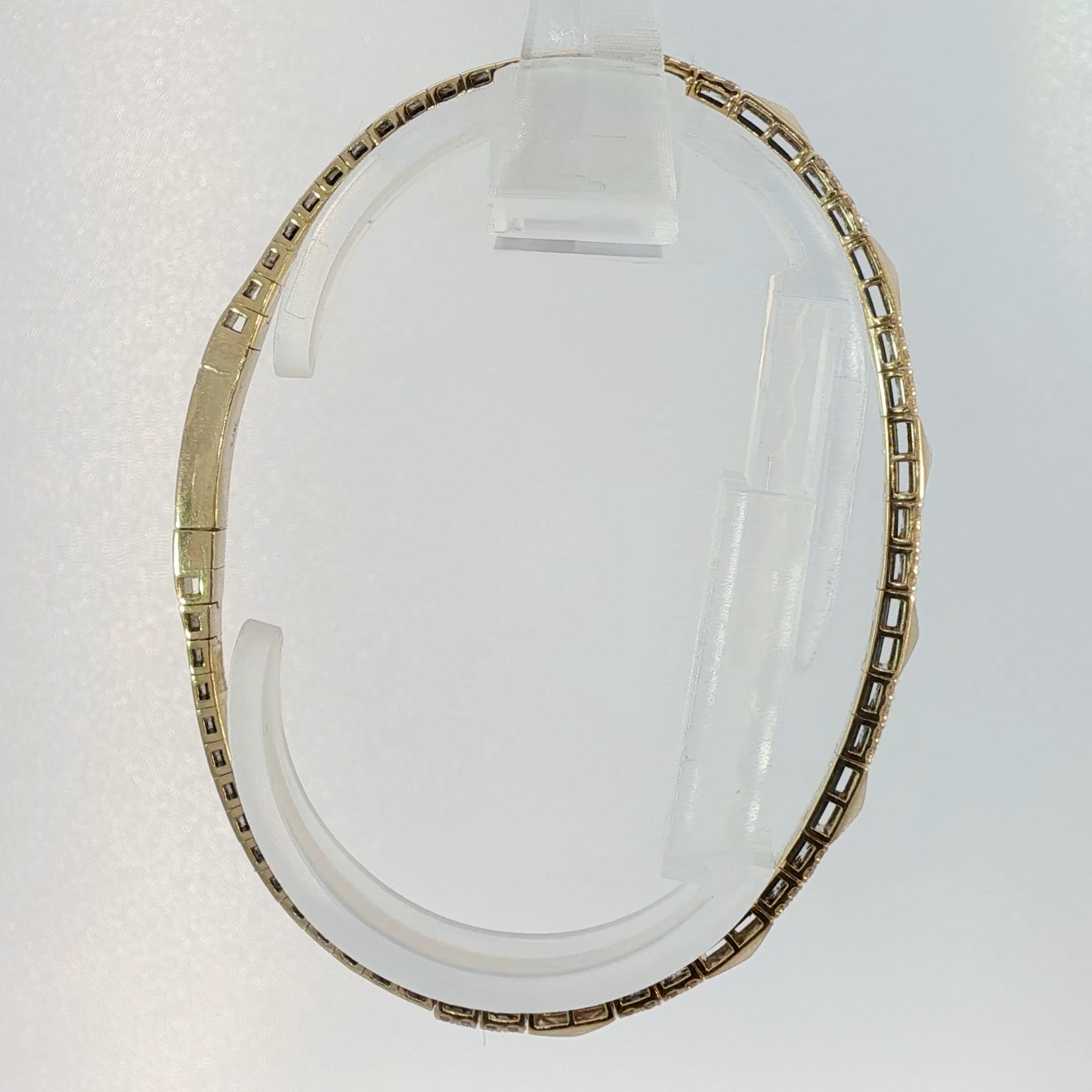 Diamond Accent Yellow Gold Bangle Bracelet