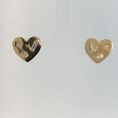 Load image into Gallery viewer, Yellow Gold Heart Stud Earrings with Round Brilliant Diamond
