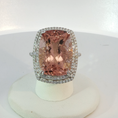 Load image into Gallery viewer, White Gold Cocktail Ring with Reddish Orange Morganite Gemstone
