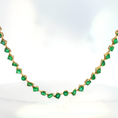 Load image into Gallery viewer, Yellow Gold Chain Necklace with Square Emeralds ( Columbian)
