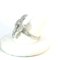 Load image into Gallery viewer, White Gold Flower Cocktail Ring with Pave Diamonds
