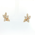 Load image into Gallery viewer, Yellow Gold Floral Diamond Stud Earrings
