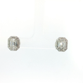 Load image into Gallery viewer, White Gold Stud Earrings with Emerald Cut Diamonds
