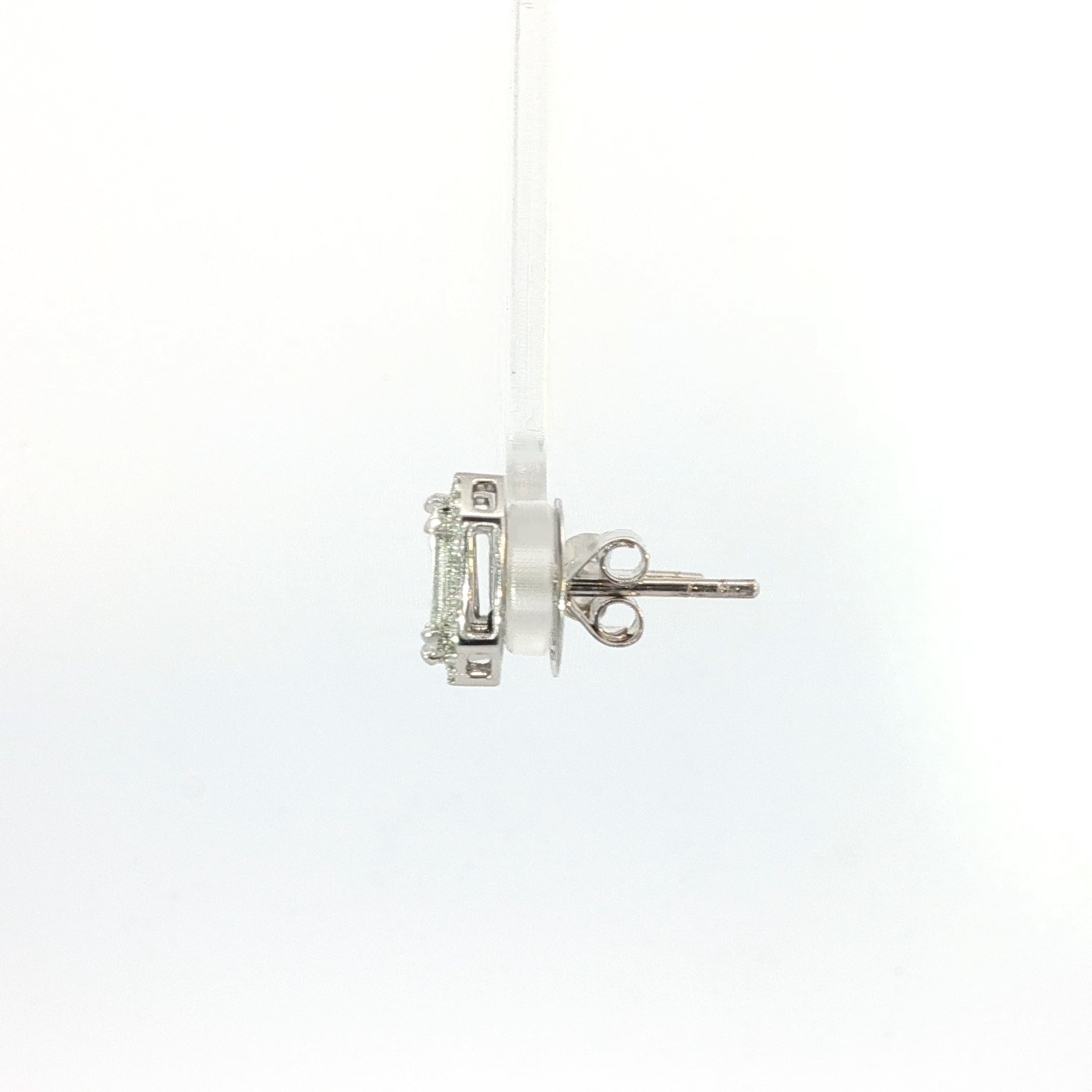 White Gold Stud Earrings with Emerald Cut Diamonds