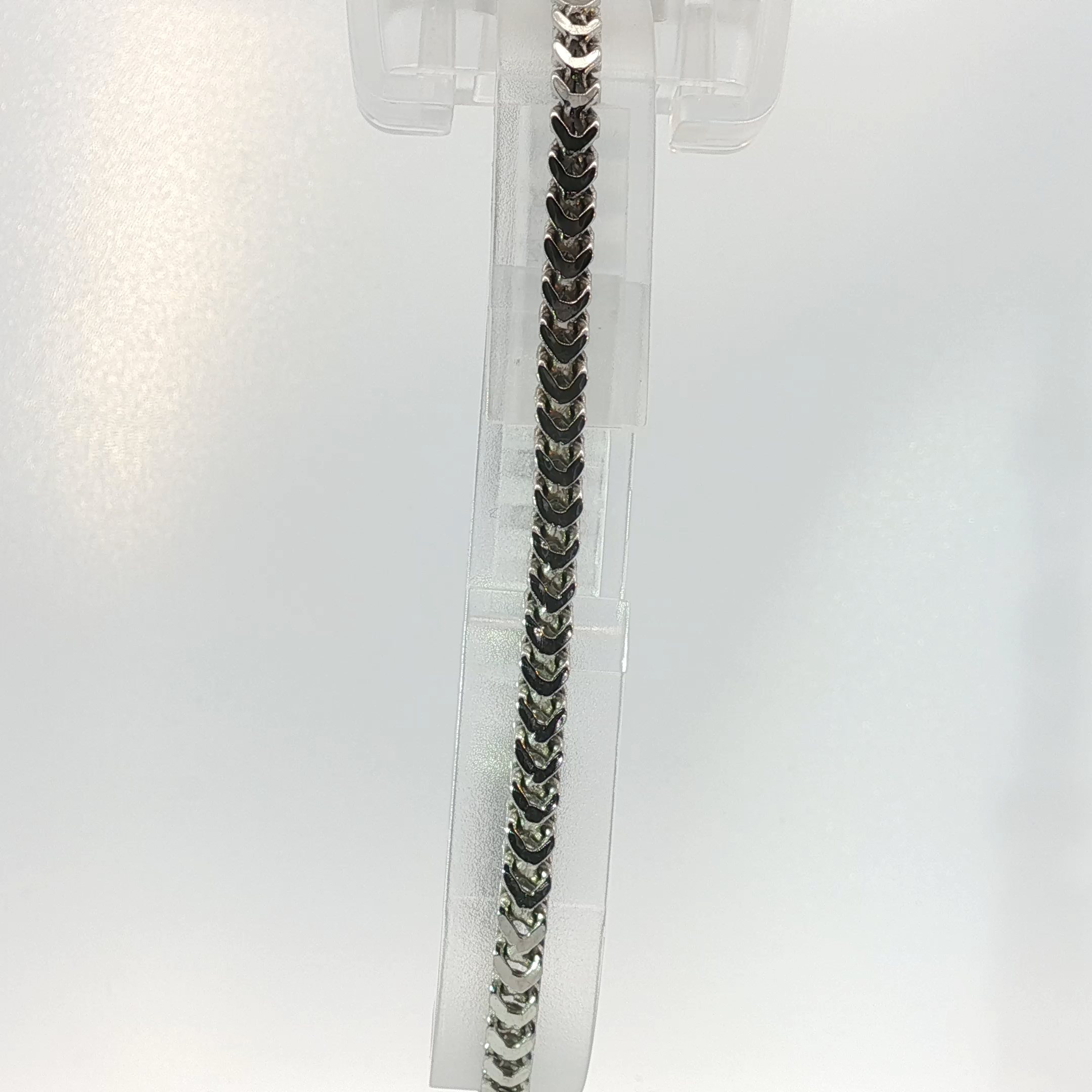 Chevron Box Design Sterling Silver Bracelet