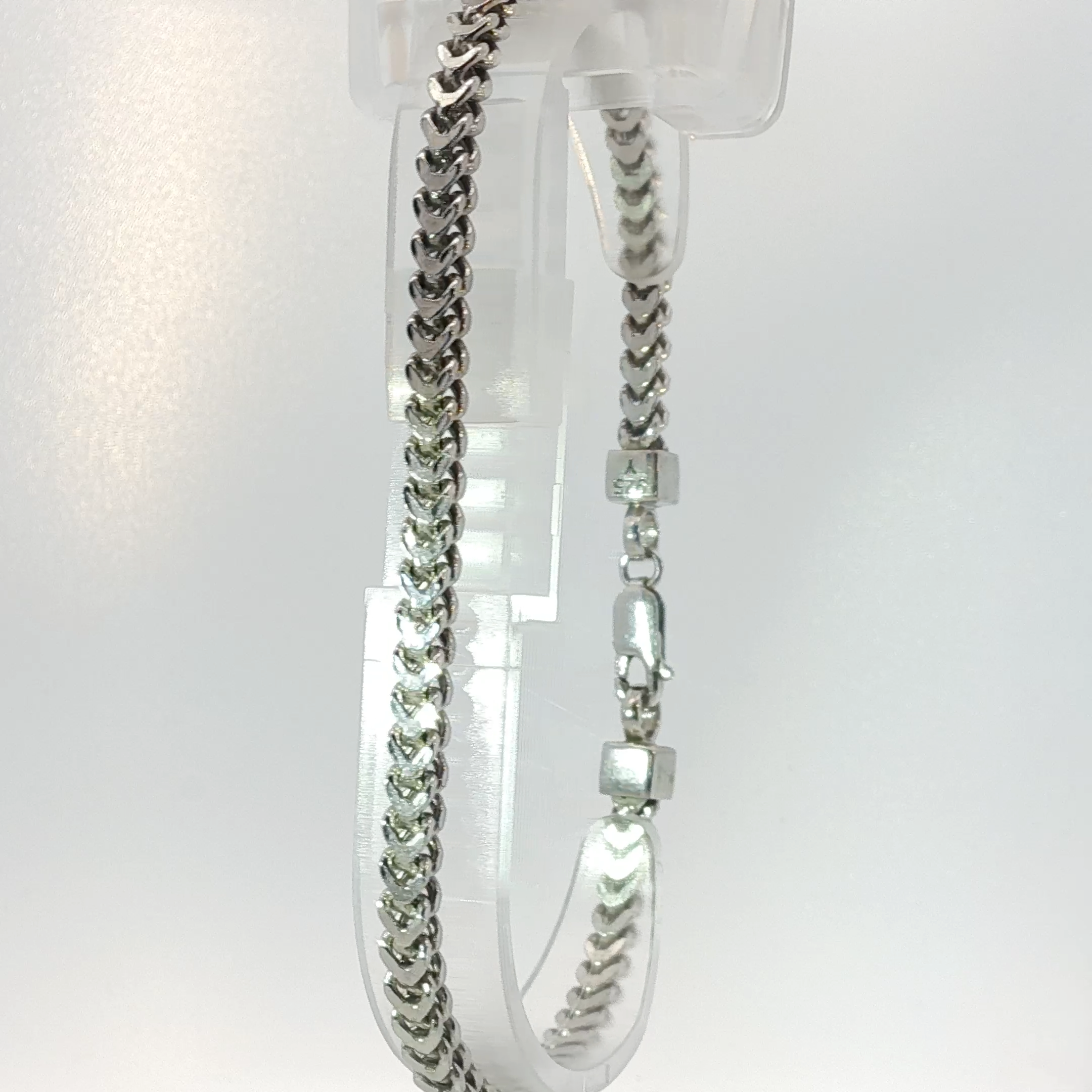 Chevron Box Design Sterling Silver Bracelet