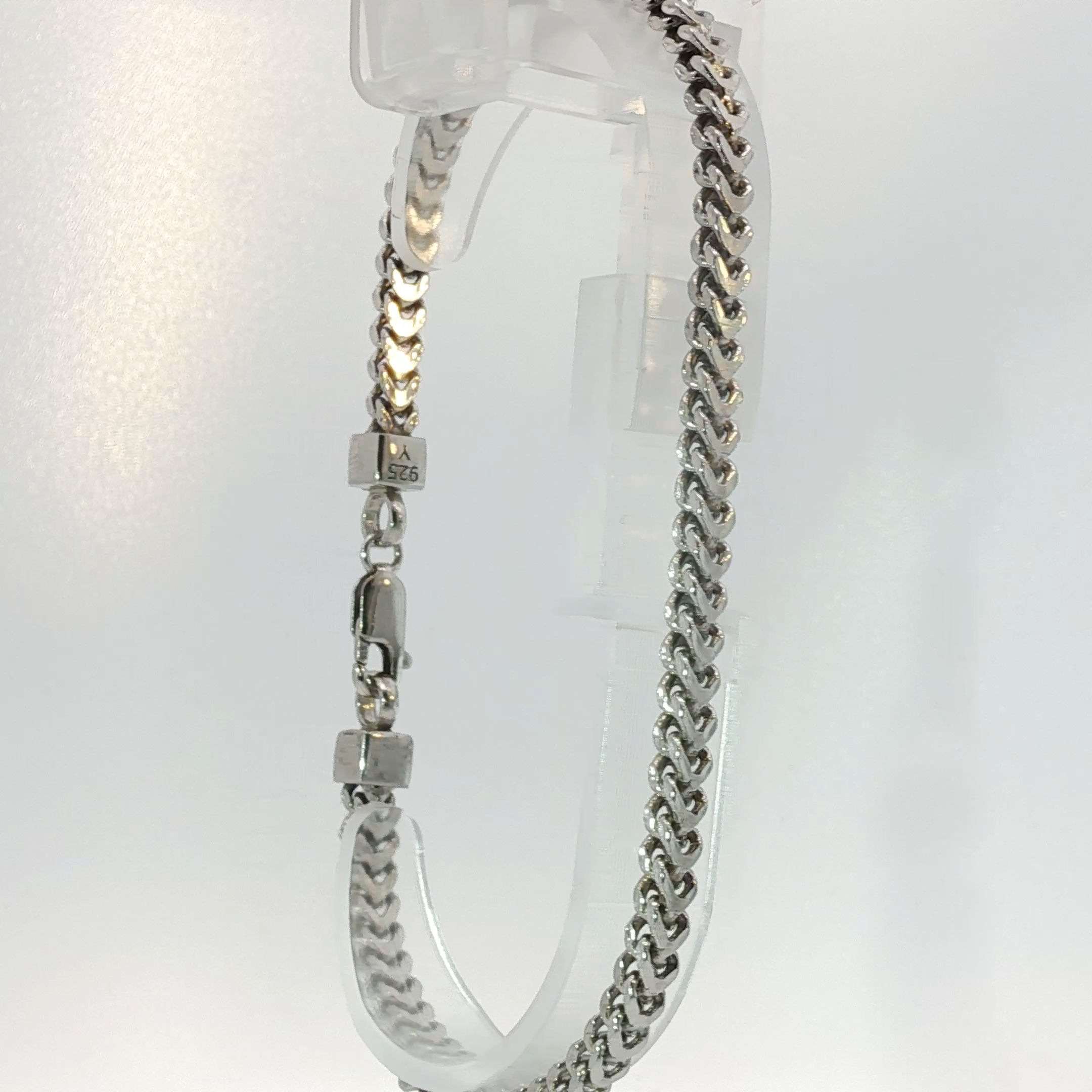 Chevron Box Design Sterling Silver Bracelet