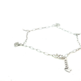Load image into Gallery viewer, Elegant Silver Chain Anklet with Round Brilliant Diamonds
