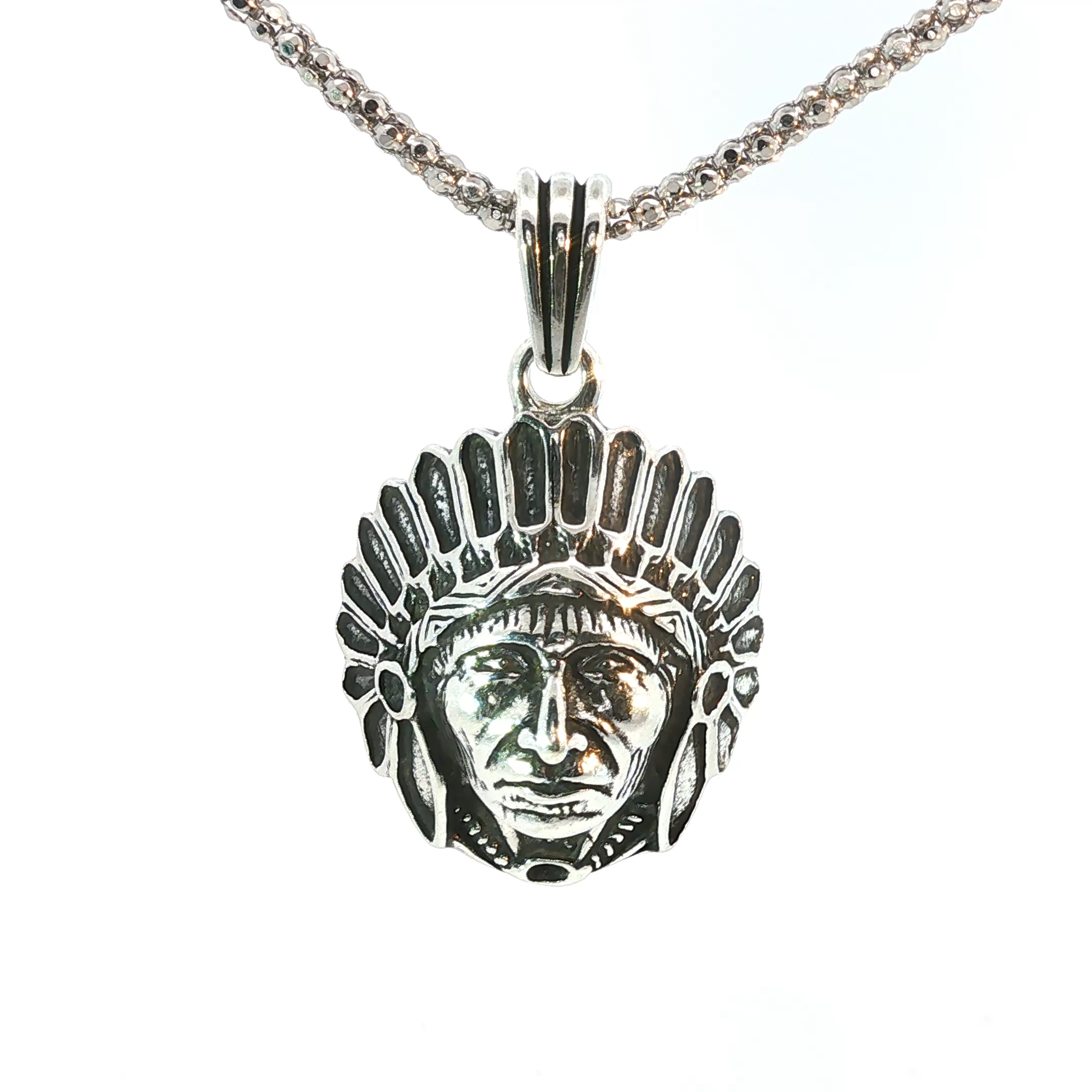 Sterling Silver Native American Chief Charm