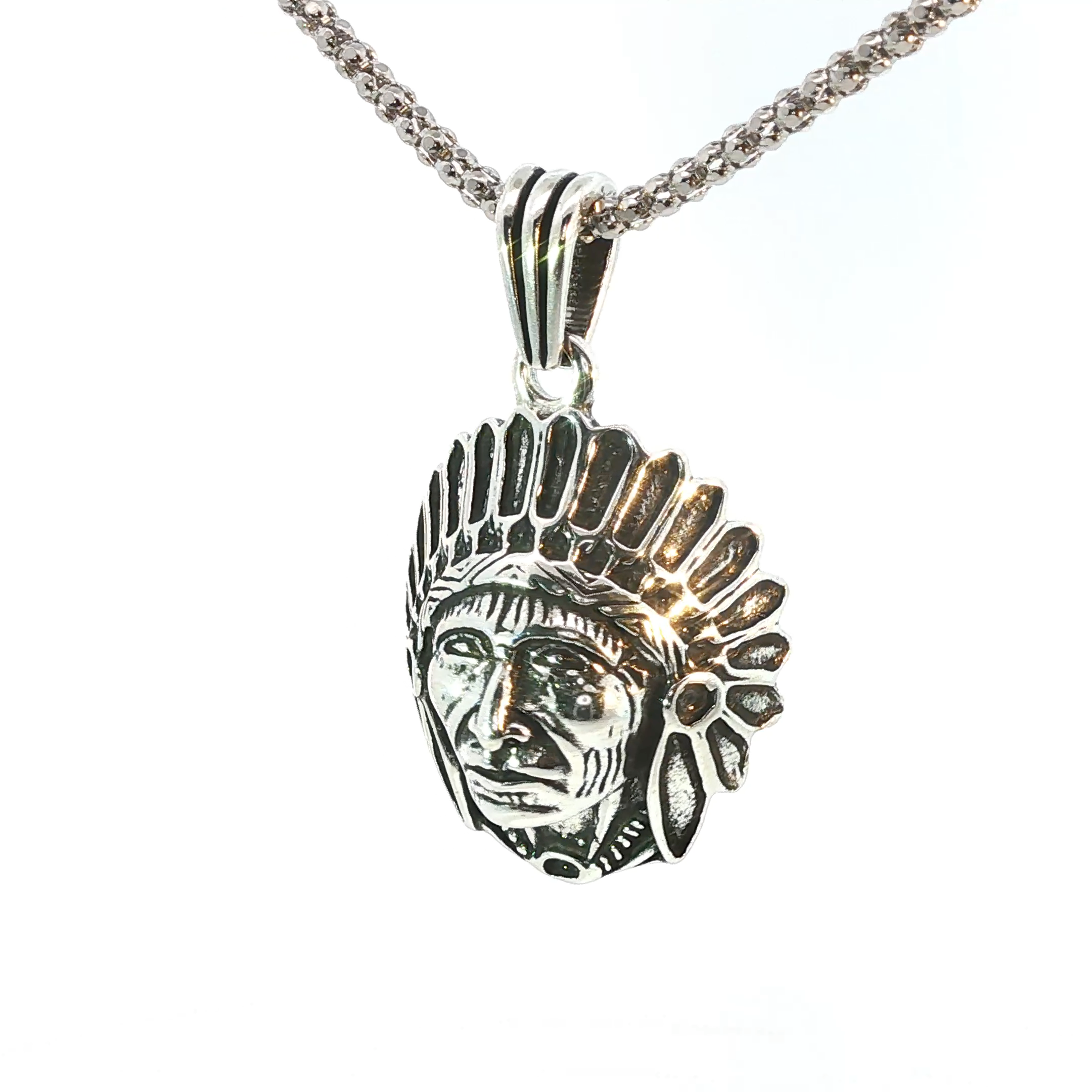 Sterling Silver Native American Chief Charm