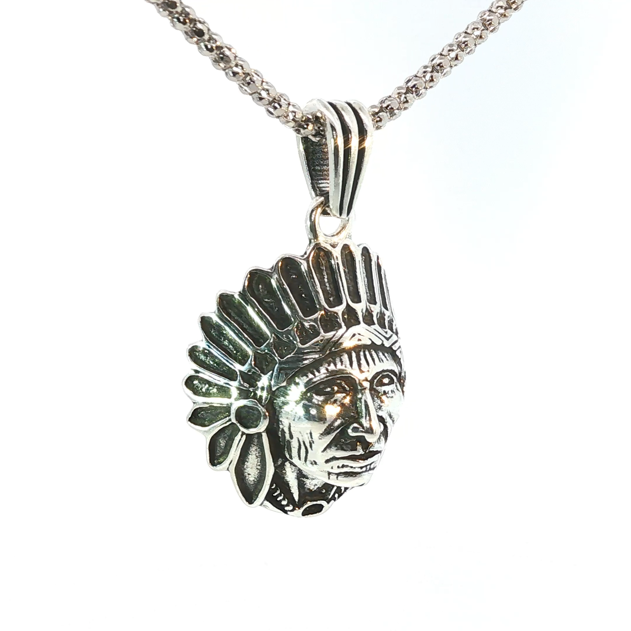 Sterling Silver Native American Chief Charm