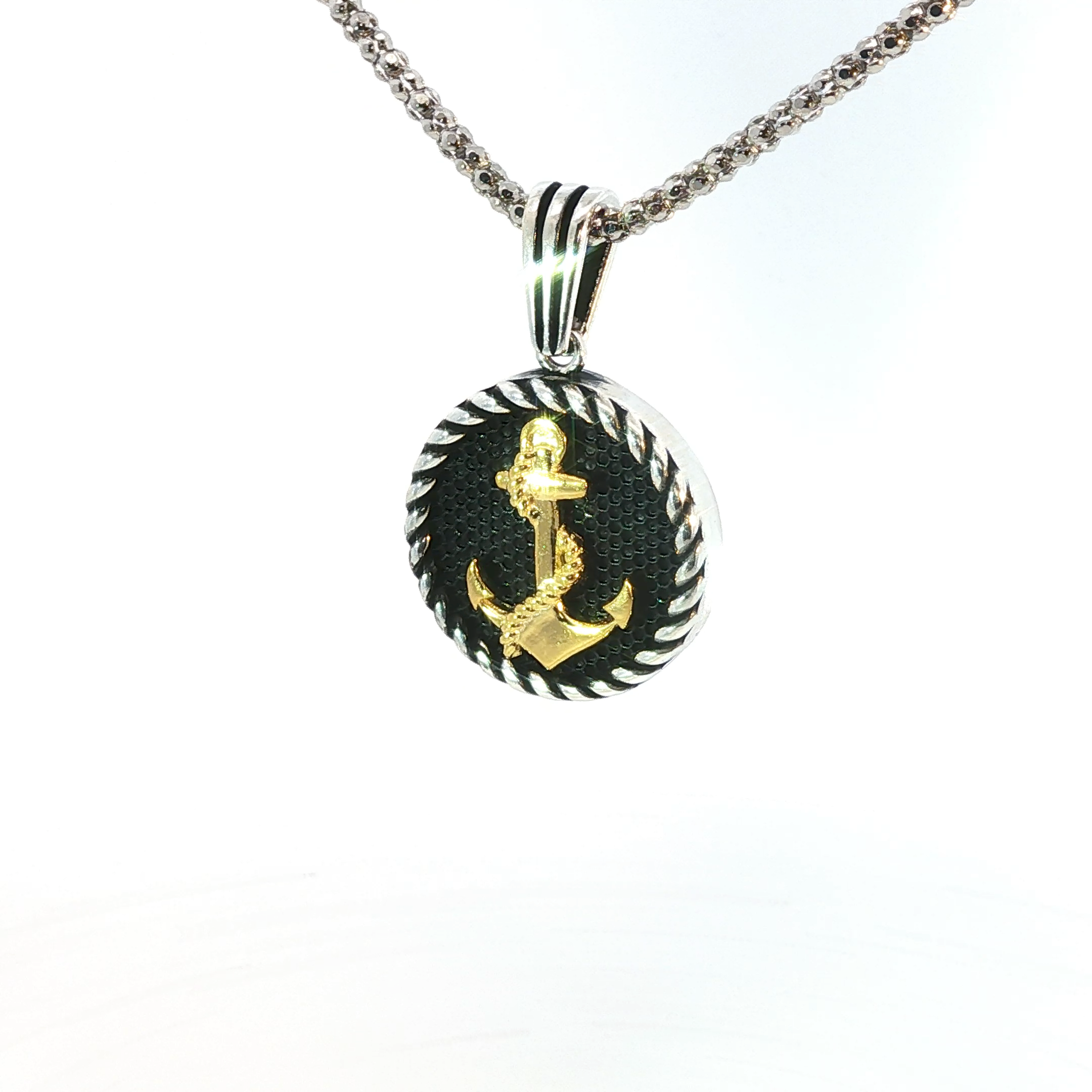 Silver Charm with Yellow(Plated) Gold Anchor