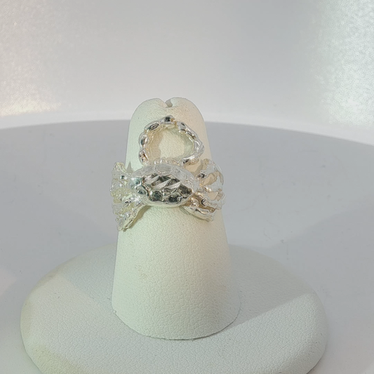 Sterling Silver Crab Design Cocktail Ring
