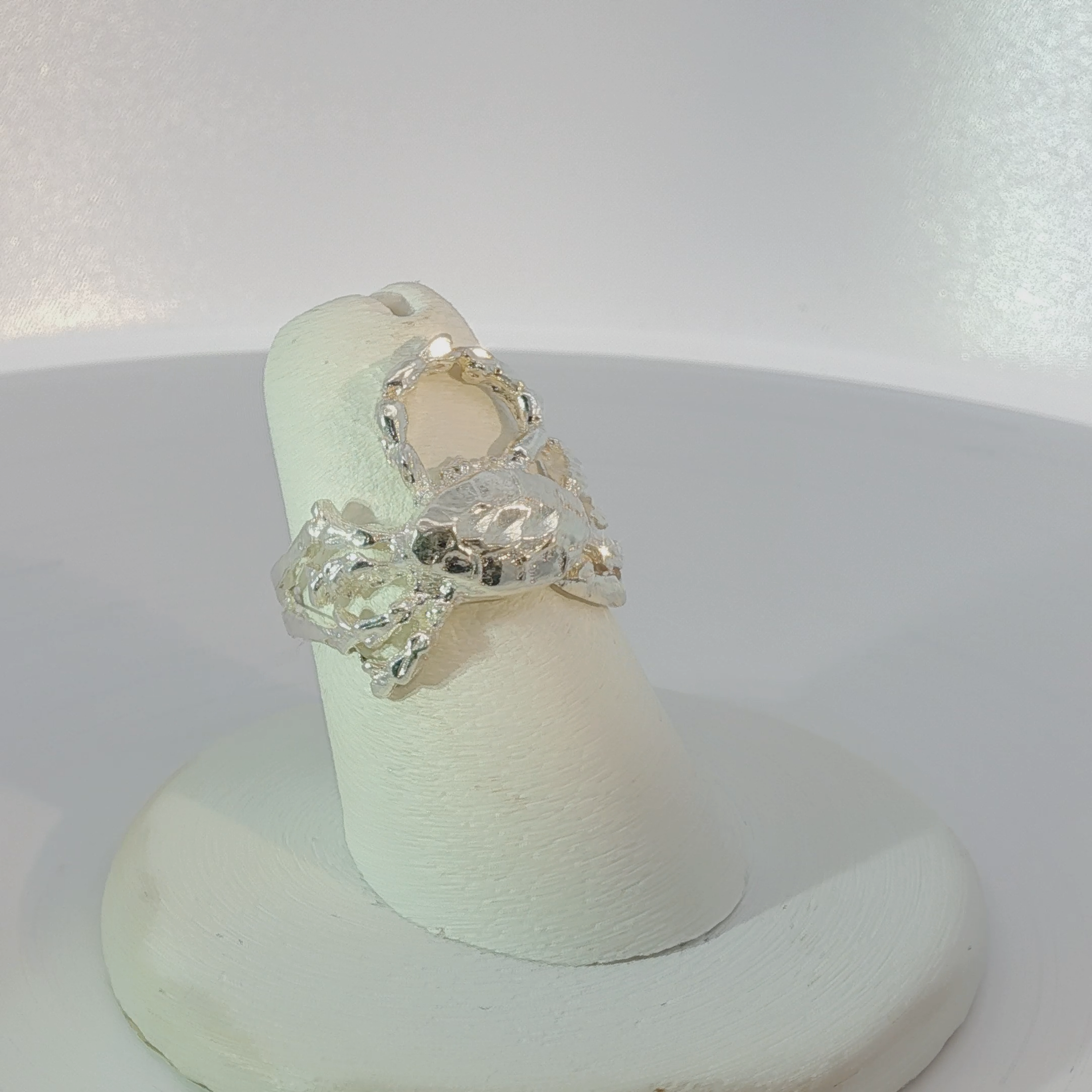 Sterling Silver Crab Design Cocktail Ring