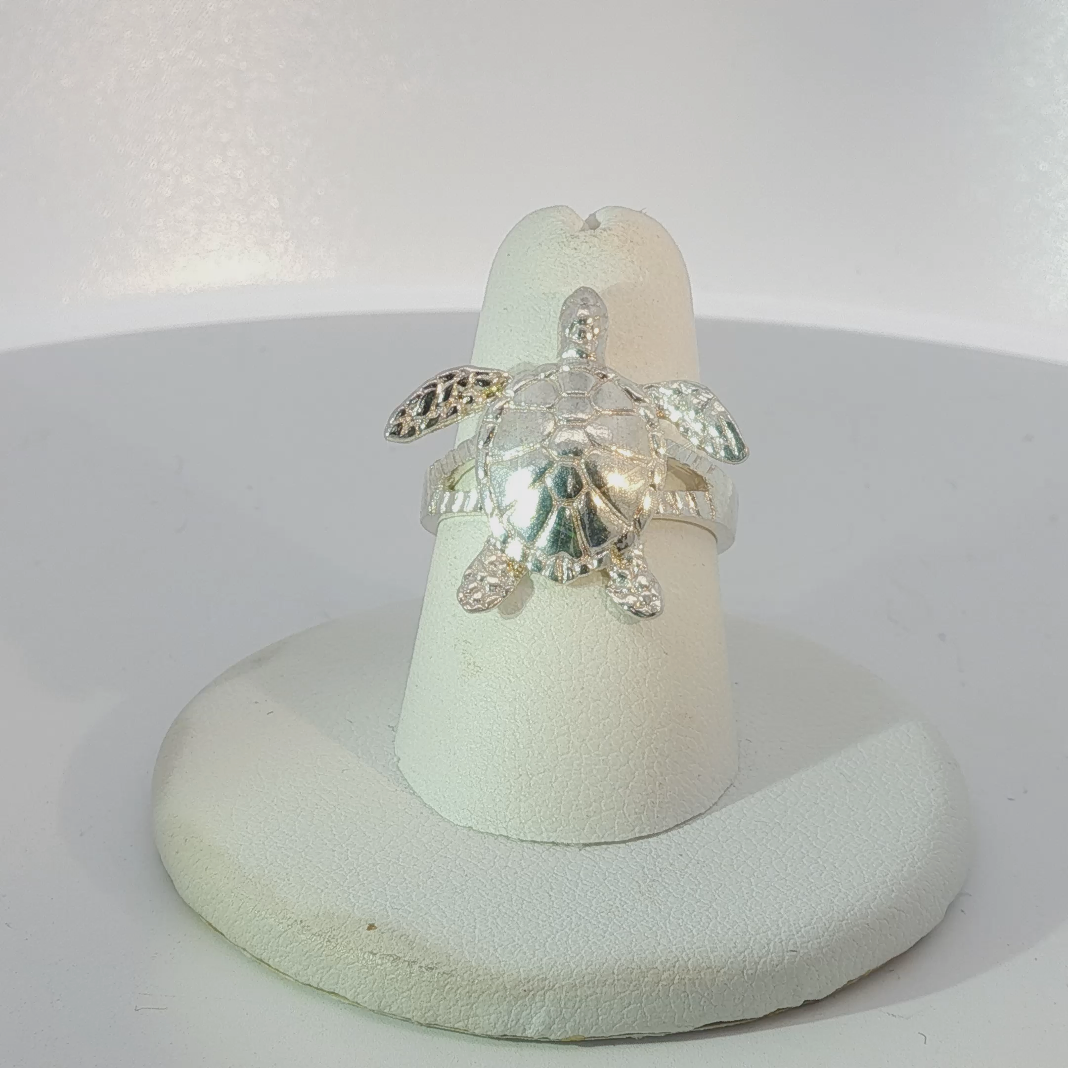 Sterling Silver Turtle Ring, Sea Life Jewelry