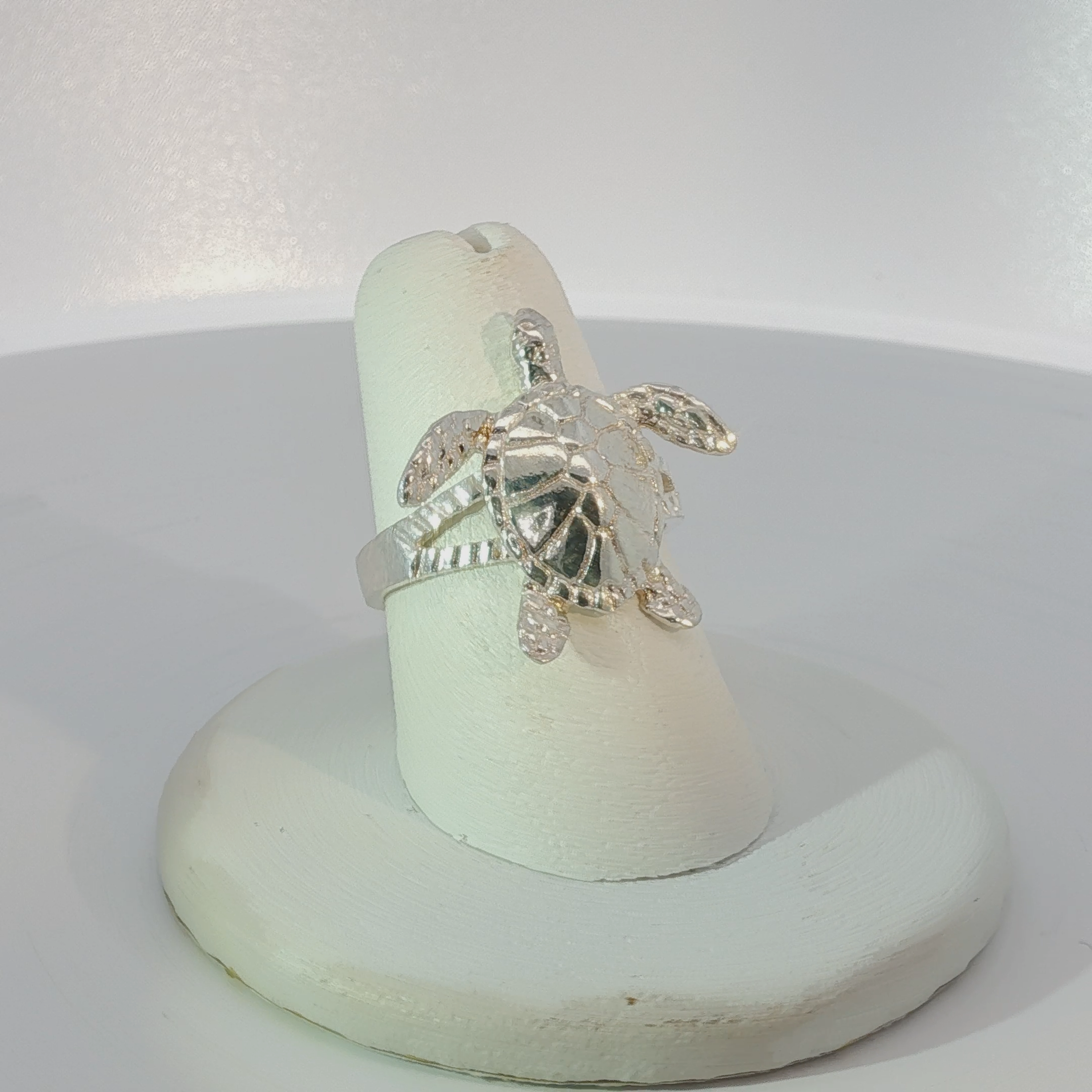 Sterling Silver Turtle Ring, Sea Life Jewelry