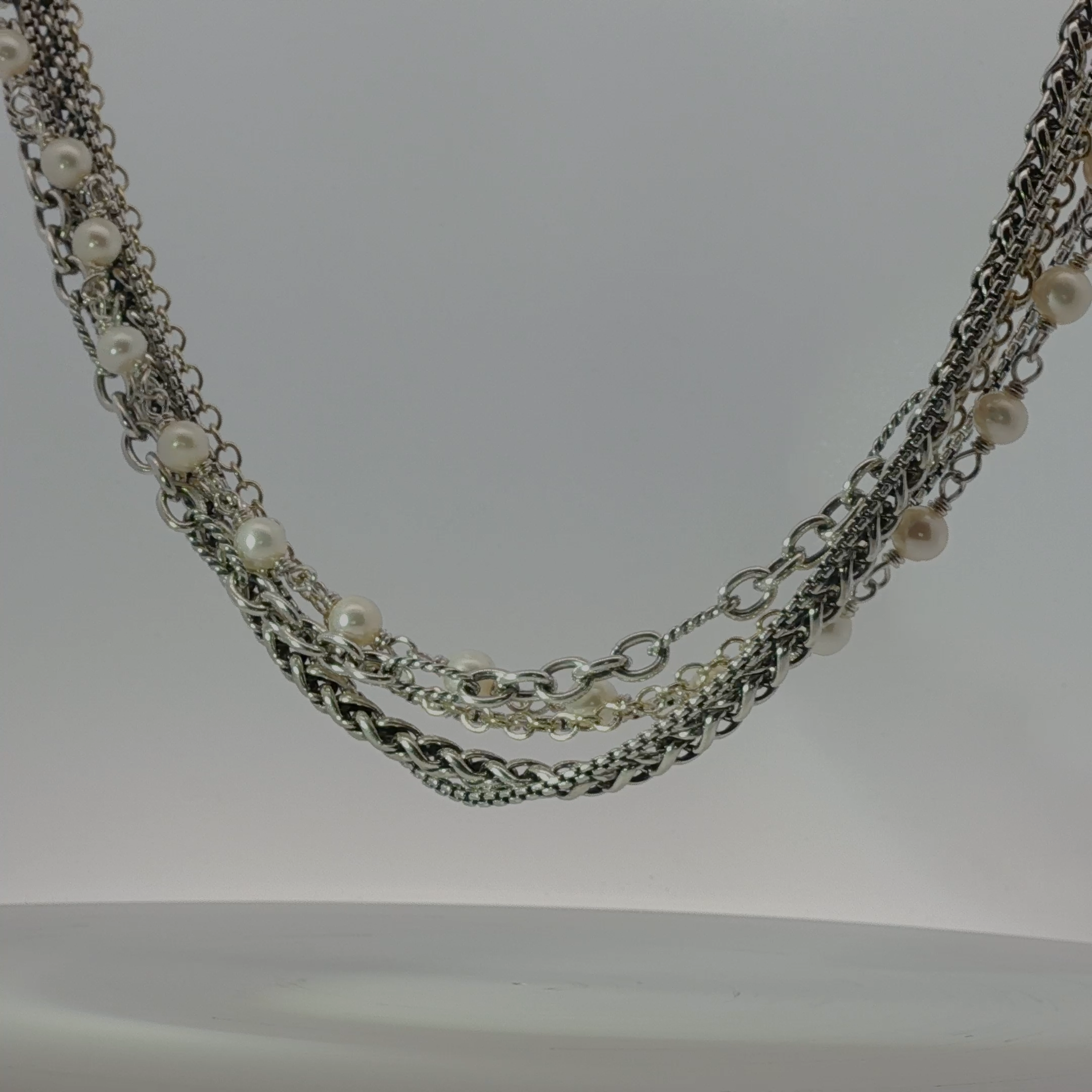 David Yurman Muiltichain Silver & Gold Necklace
