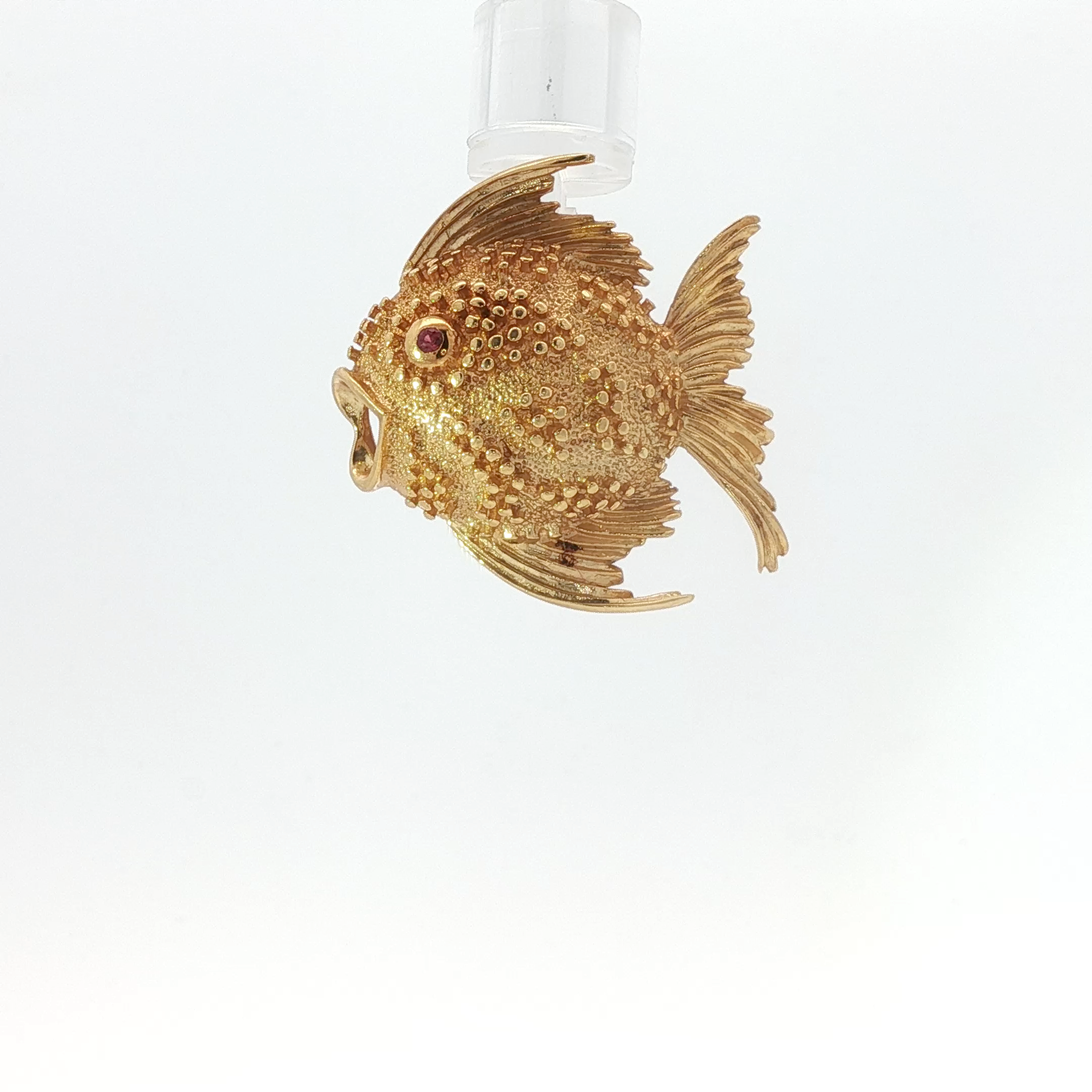 Fish Brooch with Ruby Accent