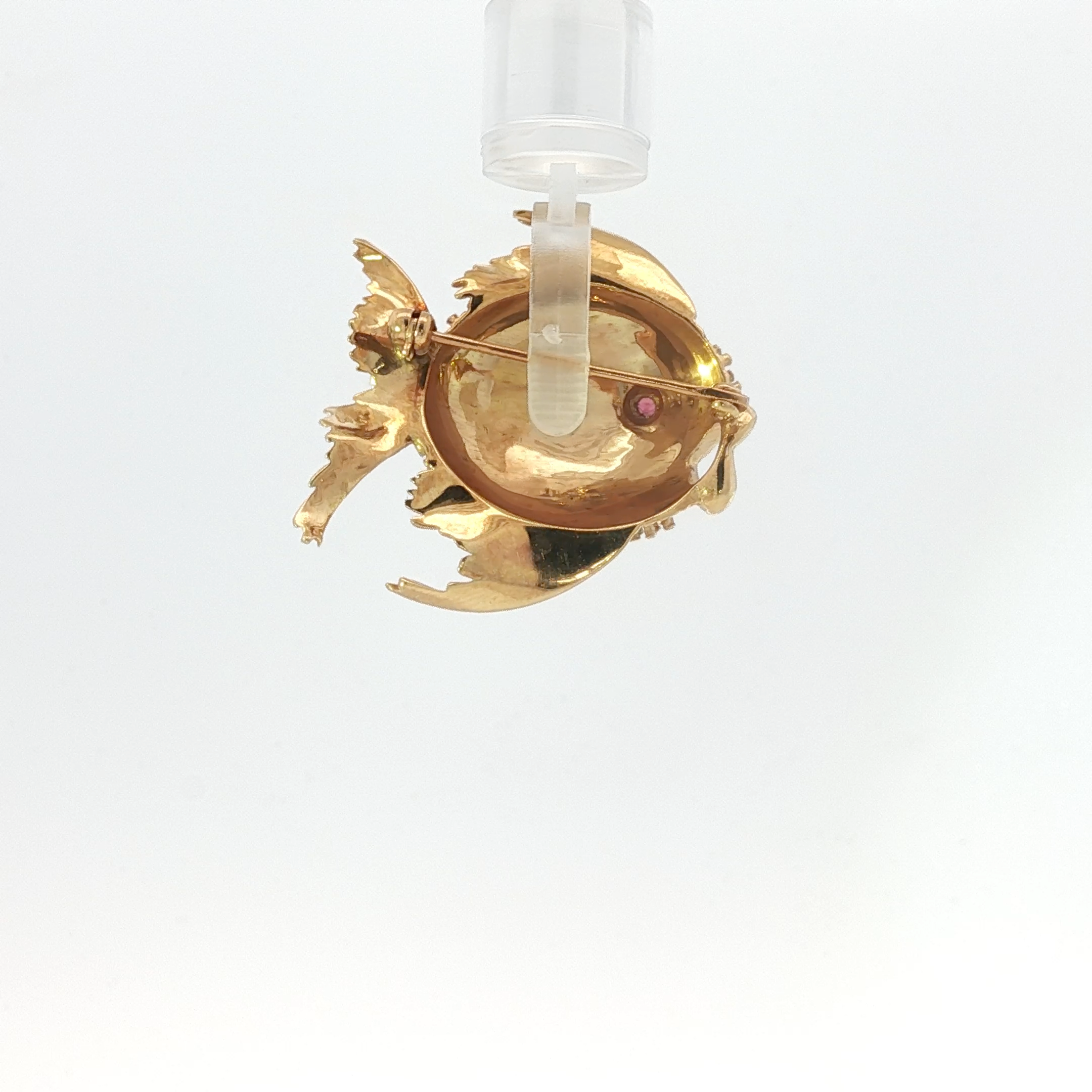 Fish Brooch with Ruby Accent