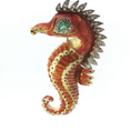 Load image into Gallery viewer, Seahorse Brooch with Green Emerald
