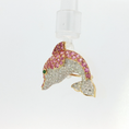Load image into Gallery viewer, Dolphin Brooch with Round Cabochon Emerald
