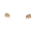 Load image into Gallery viewer, Elephant Stud Earrings with Round Brilliant Cut Diamonds
