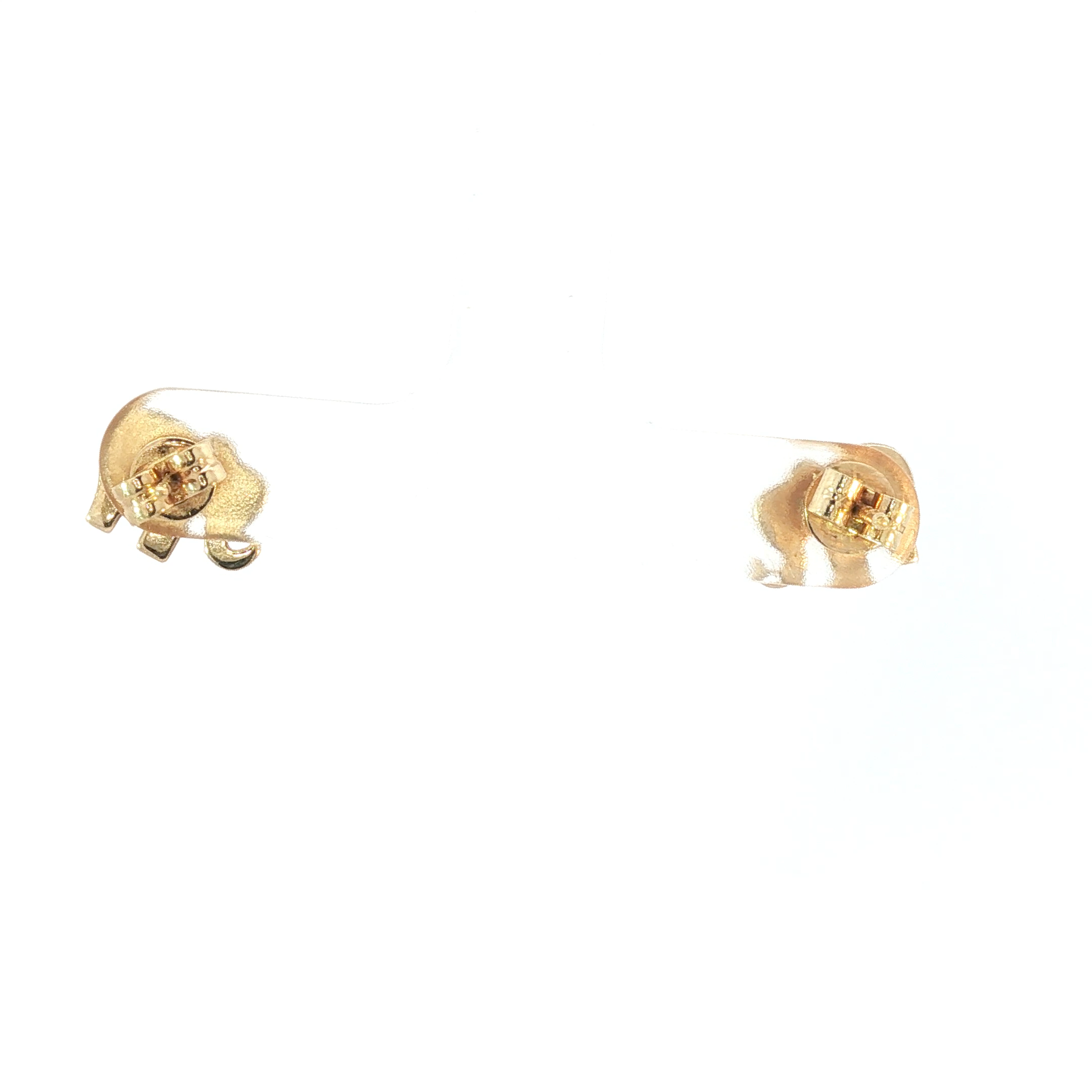 Elephant Stud Earrings with Round Brilliant Cut Diamonds