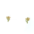 Load image into Gallery viewer, Emerald Cactus Stud Earrings in Yellow Gold
