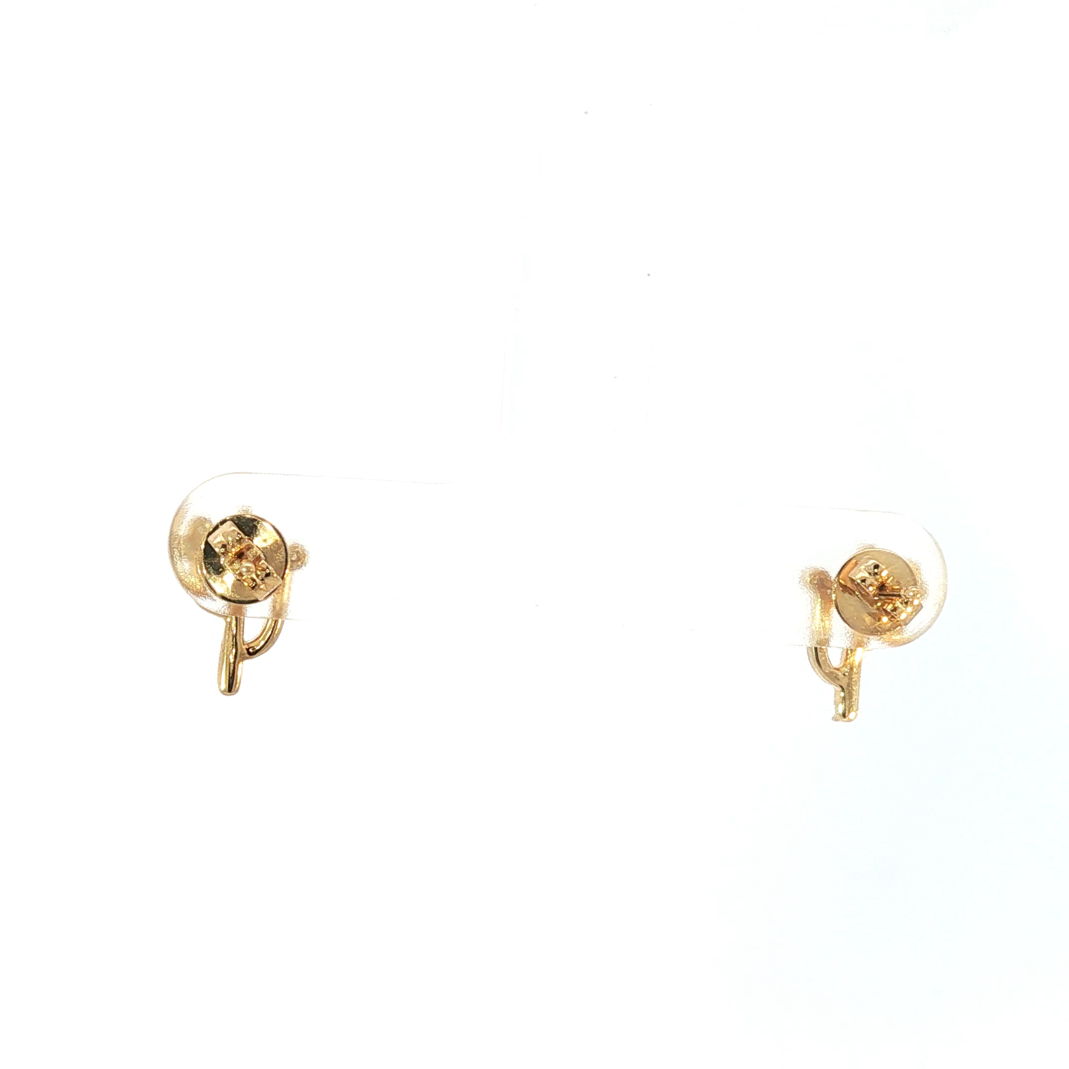 Emerald Cactus Stud Earrings in Yellow Gold