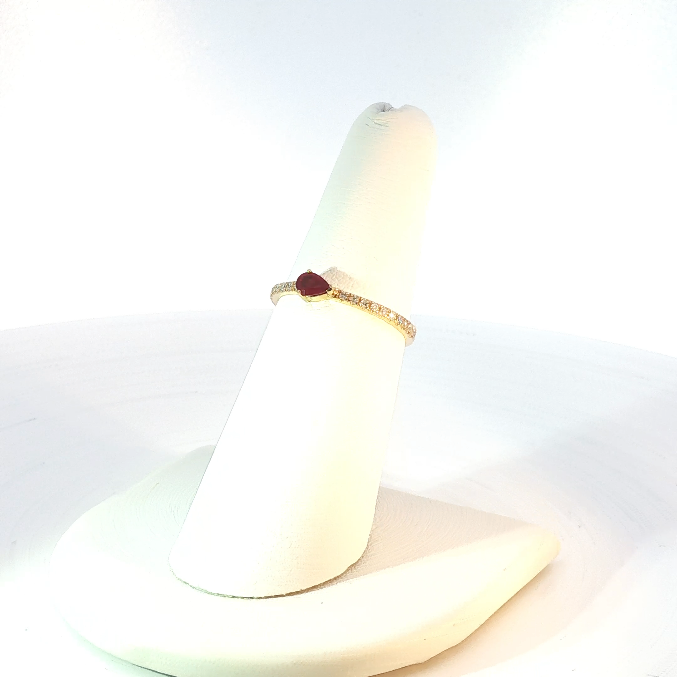 Deep Red Pear-Shaped Ruby ring