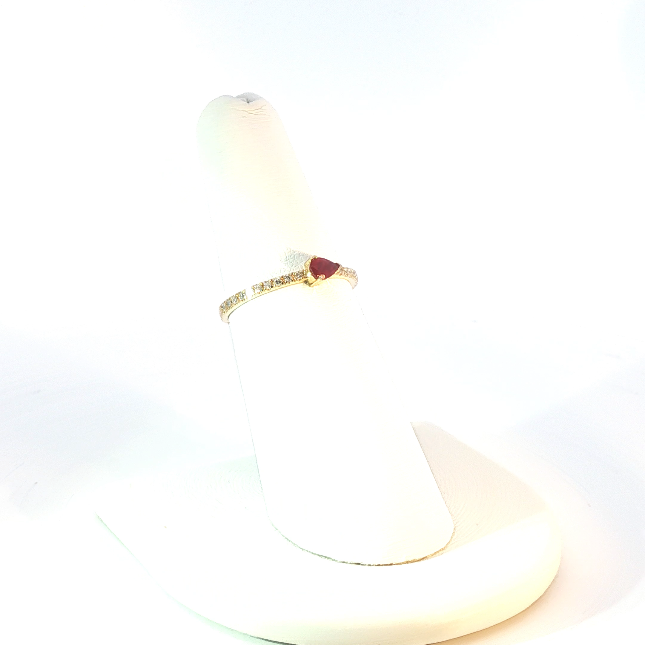 Deep Red Pear-Shaped Ruby ring