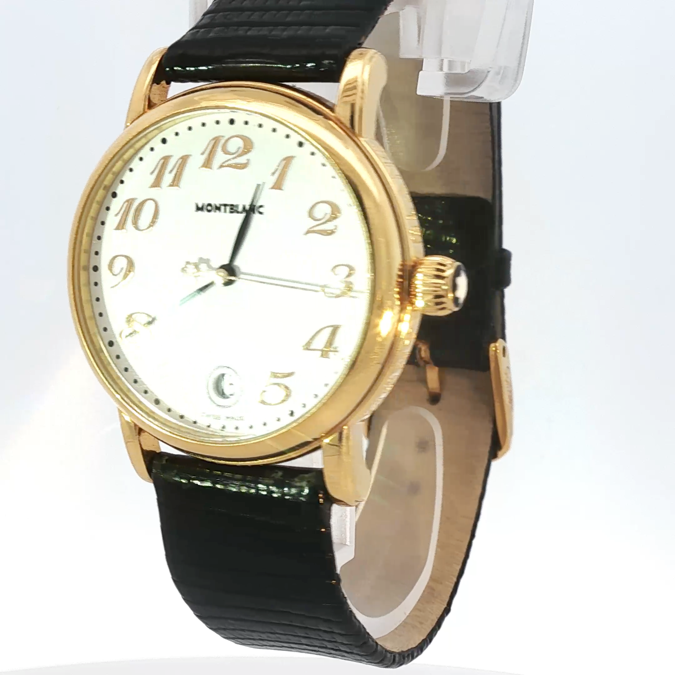 Montblanc Watch with Black Leather Strap