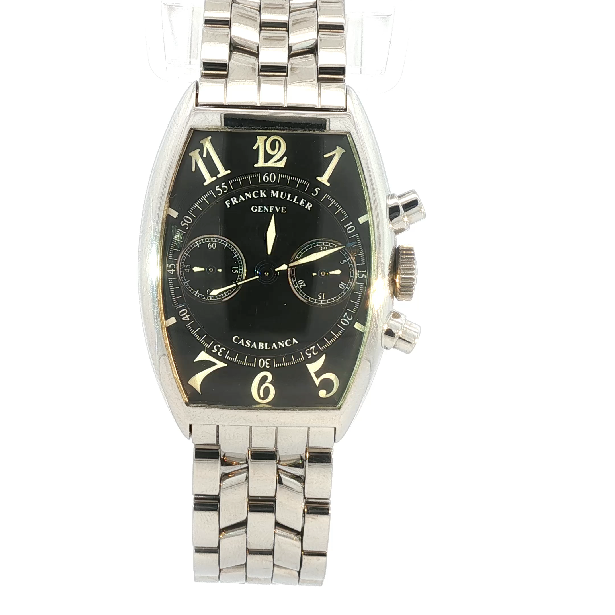 Sophisticated Silver Wristwatch with Black Dial