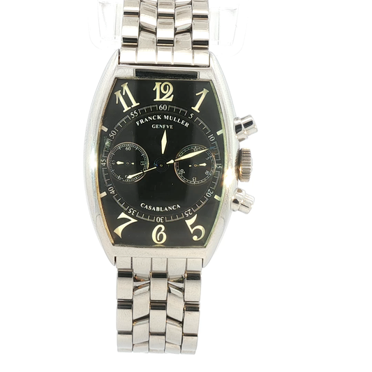 Sophisticated Silver Wristwatch with Black Dial