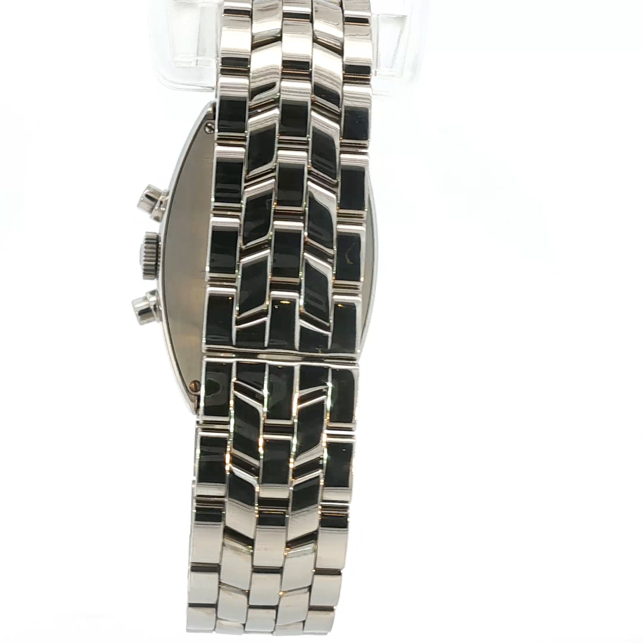 Sophisticated Silver Wristwatch with Black Dial