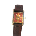 Load image into Gallery viewer, Classic Cartier Yellow Gold Tone Wristwatch with Brown Leather Band
