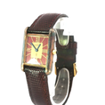 Load image into Gallery viewer, Classic Cartier Yellow Gold Tone Wristwatch with Brown Leather Band
